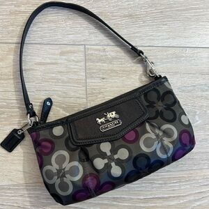 Coach Vintage Black and Gray Mini Bag with Purple Accents